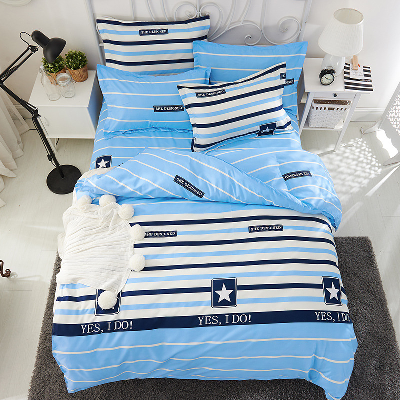 Bedding Brushed Four-Piece Quilt Cover Three-Piece Set Factory Wholesale Plant Cashmere Gifts Free Shipping