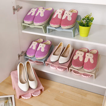 Double-layer Three-dimensional Shoe Rack Plastic Storage Shoe Rack Shoe Storage Rack Punch-free Bathroom Hanging Fit Rack