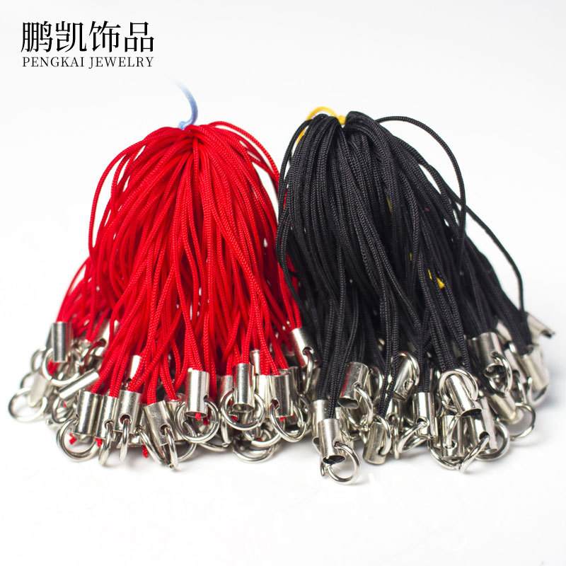 Handmade DIY Jewelry Accessories Single Loop Mobile Phone Braided Small Lanyard Colorful Hanging Rope Toy Christmas Pendant Rope