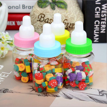 Factory wholesale feeding bottle small particle eraser creative cute school supplies children holiday gift prize stationery