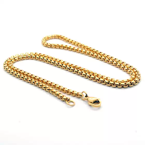 Women's Necklace Titanium Steel Jewelry Matching Chain Golden Square Pearl Chain Stainless Steel Chain Box Chain Pendant Chain