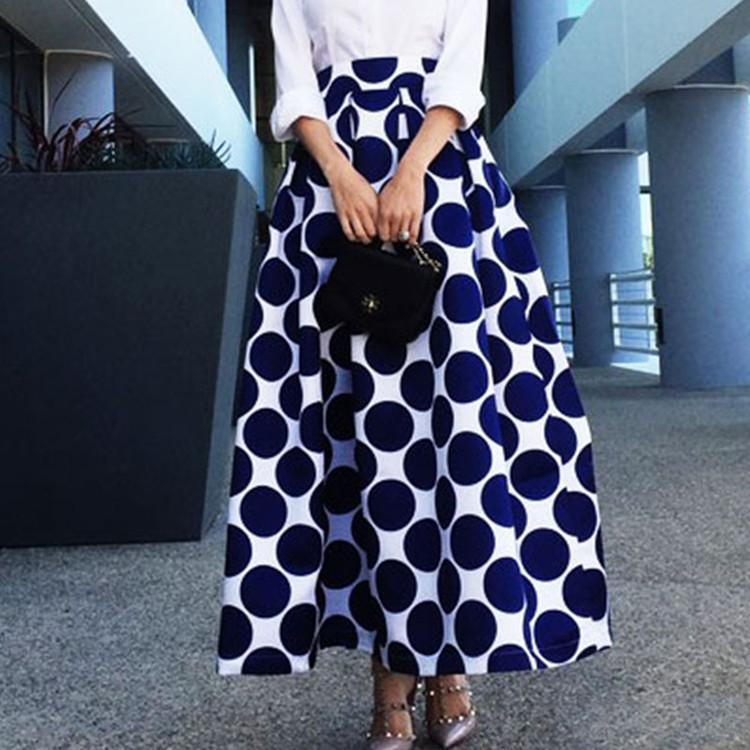 Vintage Polka Dot High Waist A Line Midi Skirt Flared Design Size 10 Perfect for Casual or Formal Occasions Wholesale