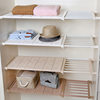 Nail-Free Extendable Wardrobe Divider Shelf, Kitchen Organization and Storage, Layered Cabinet Shelf, Space-Saving