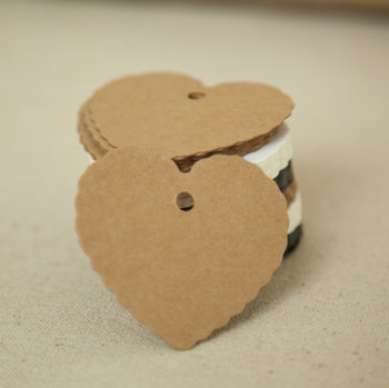 Kraft paper heart-shaped small label DIY jewelry auxiliary material blank tag bookmark gift card floating bottle card