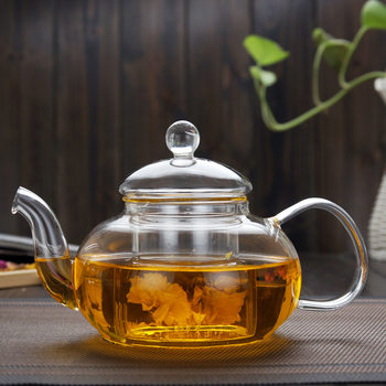 Factory wholesale open fire heating borosilicate glass teapot tea set glass flower teapot for electric ceramic stove