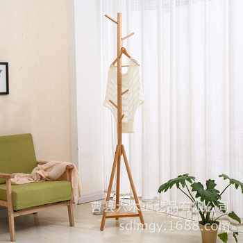 Solid wood hanger living room bedroom home living room bedroom door simple Nordic office floor coat rack