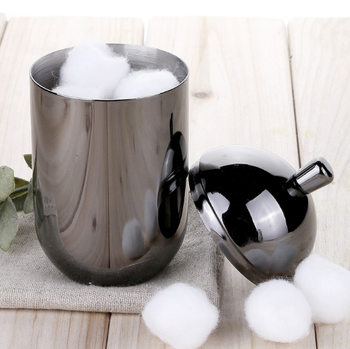 304 Stainless Steel Cotton Swab Box European Toothpick Jar Storage Box Creative Living Room Desktop Jewelry Storage Box with Lid