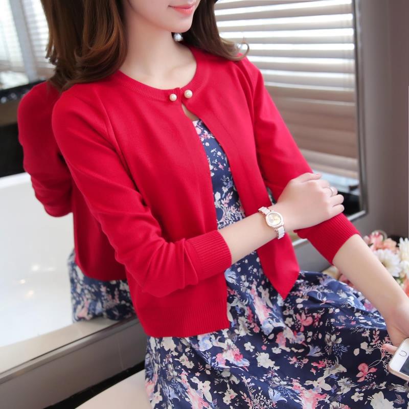 针织开衫短款防晒小披肩薄外套春夏新款女装2018毛衣长袖空调衫