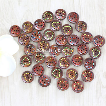 Color Wooden Button DIY Handmade Wooden Button Children's Sweater Garment Accessories Decorative Button