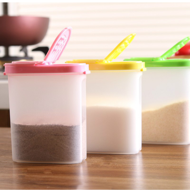 Colorful food grade plastic Oval double lid seasoning box kitchen refrigerator seasoning tank storage box 250ml
