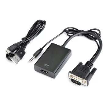 VGA to HDMI converter HD cable with audio interface computer monitor projector to Connector