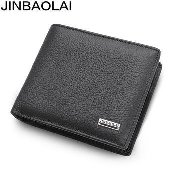 Jinbaolai Factory Direct Supply Export Hot-Selling Short Men's Wallet Genuine Leather Wallet Coin Purse Wallet Wallet