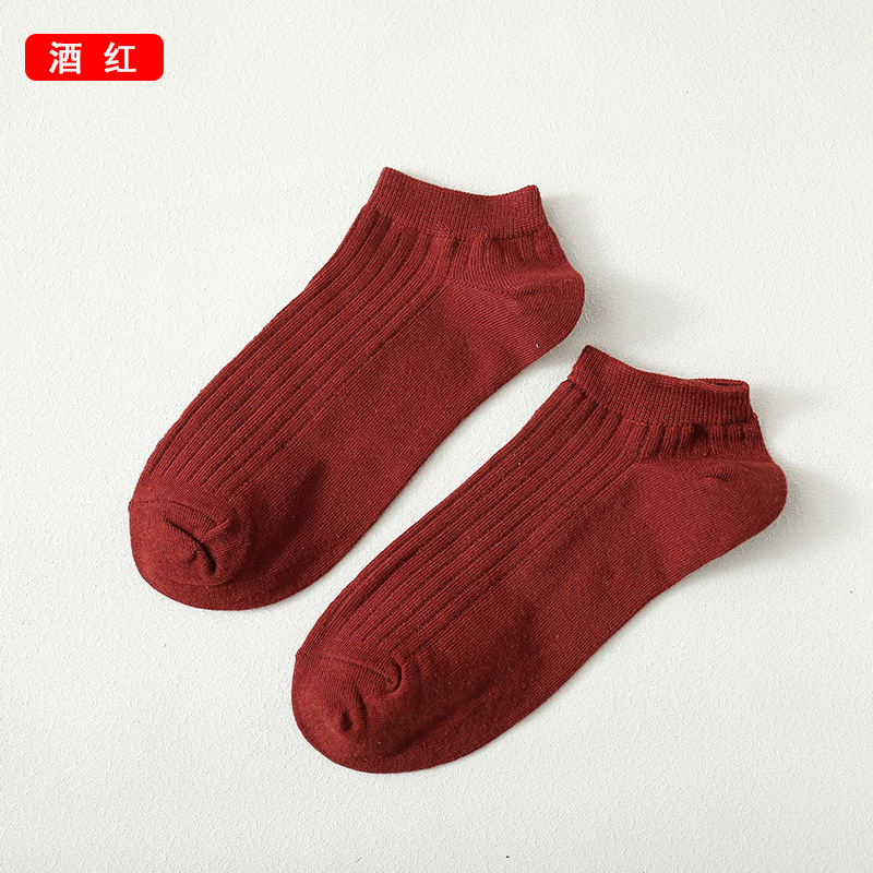 抽条袜子女浅口短袜春夏季薄款透气船袜简约纯色短筒棉袜现货女袜