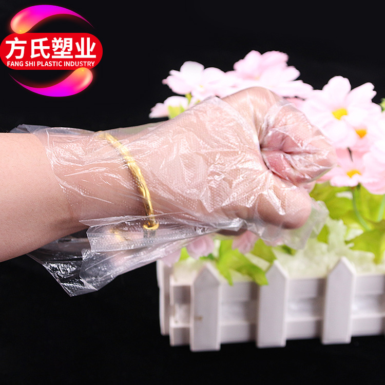 Disposable gloves 100 padded transparent film gloves lobster take-out pe gloves factory spot wholesale