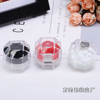 New acrylic crystal transparent small octagonal jewelry packaging box necklace ring jewelry box manufacturers wholesale