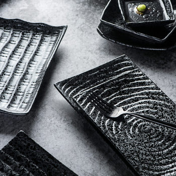 Extra Large Ceramic Fish Plate, Special Restaurant Ceramic Tableware, Japanese and Korean Cuisine Rectangular Plate, Sashimi Long Plate