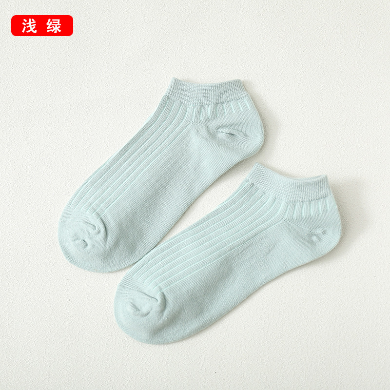 抽条袜子女浅口短袜春夏季薄款透气船袜简约纯色短筒棉袜现货女袜