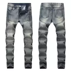Micro-Elastic Small Straight Slim Motorcycle Pants for Men Cross-Border Exclusive for European and American Fashion Men's Denim Xintang Denim