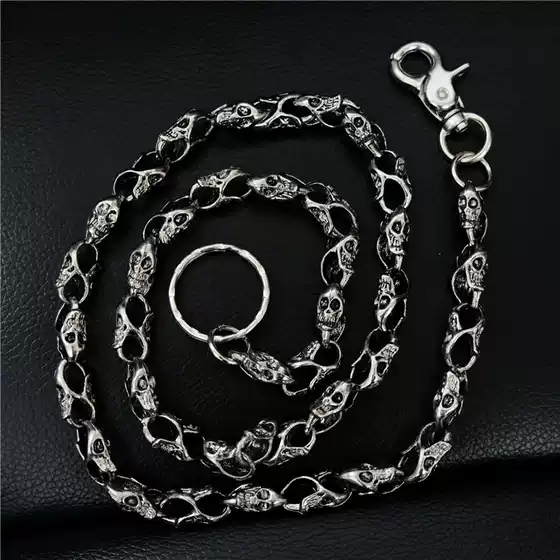 New Style Weight-proof Metal Full Skull Pants Chain Hip-hop Punk Ghost Head Wallet Anti-theft Waist Chain