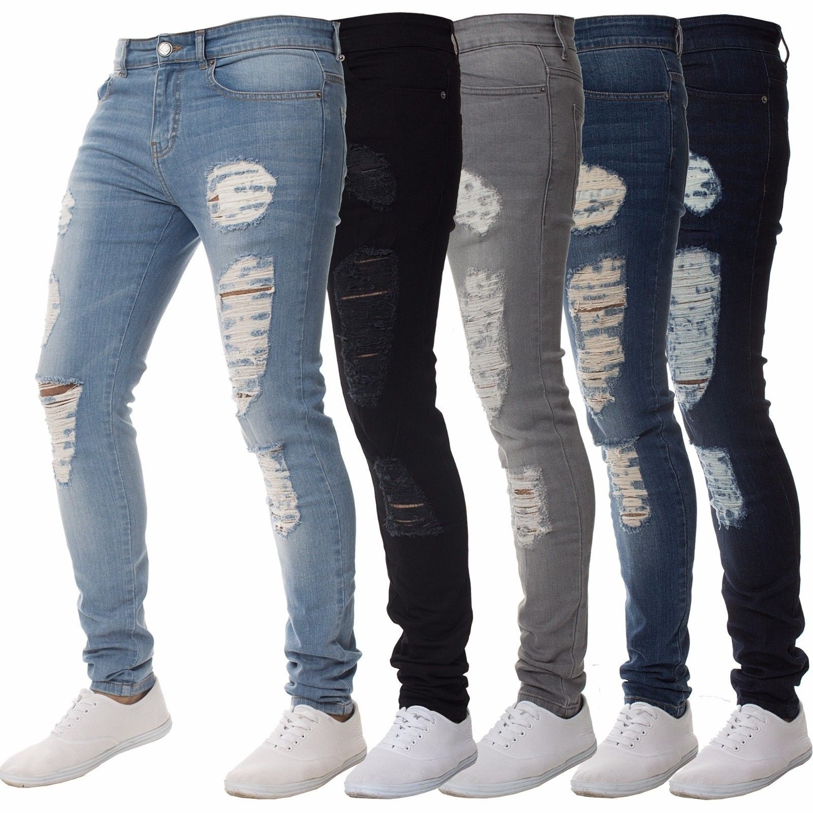 European and American AliExpress new denim men's pants cross...