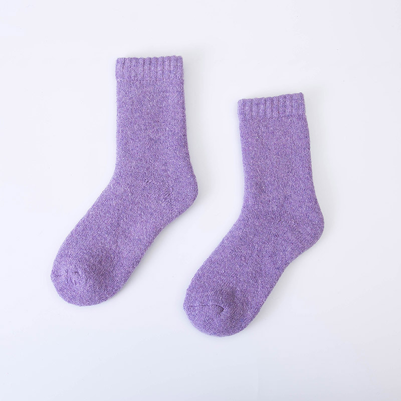 冬季加厚毛圈袜男士超厚羊毛袜女士纯色兔羊毛袜保暖毛巾袜子批发