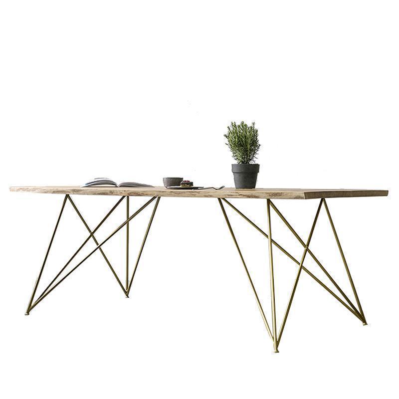 北欧简约实木餐桌侘寂风长桌工作台创意休闲餐厅咖啡厅桌椅组合