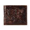 Guangzhou wholesale men's wallet horizontal and vertical short embossed dragon pattern wallet clip head layer oil leather business leather wallet