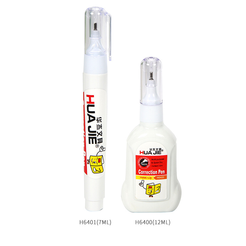 Huajie Manufacturer Wholesale 12ml Quick-Drying Correction Fluid Correction Fluid Student Correction Belt Student Supplies