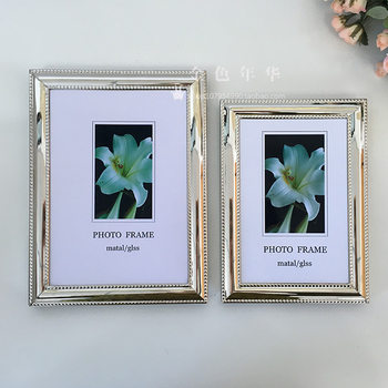Dawei European-style silver-plated metal Photo Frame 6 inch 7 inch simple modern picture frame wall hanging special Taobao hot sale