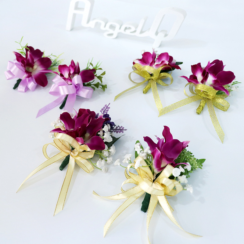 [Clearance] Simulation orchid corsage business meeting guests wear etiquette flower wedding corsage wedding supplies