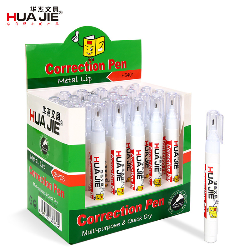 Huajie Manufacturer Wholesale 12ml Quick-Drying Correction Fluid Correction Fluid Student Correction Belt Student Supplies