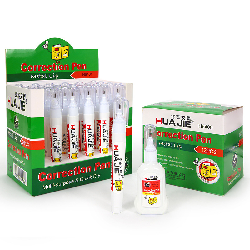 Huajie Manufacturer Wholesale 12ml Quick-Drying Correction Fluid Correction Fluid Student Correction Belt Student Supplies