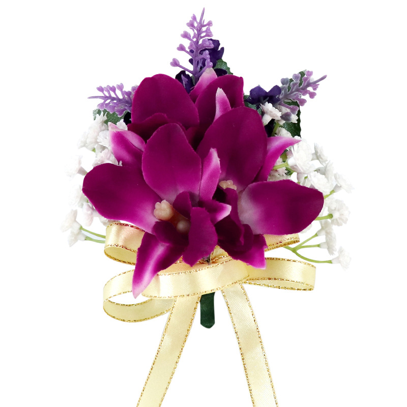 [Clearance] Simulation orchid corsage business meeting guests wear etiquette flower wedding corsage wedding supplies