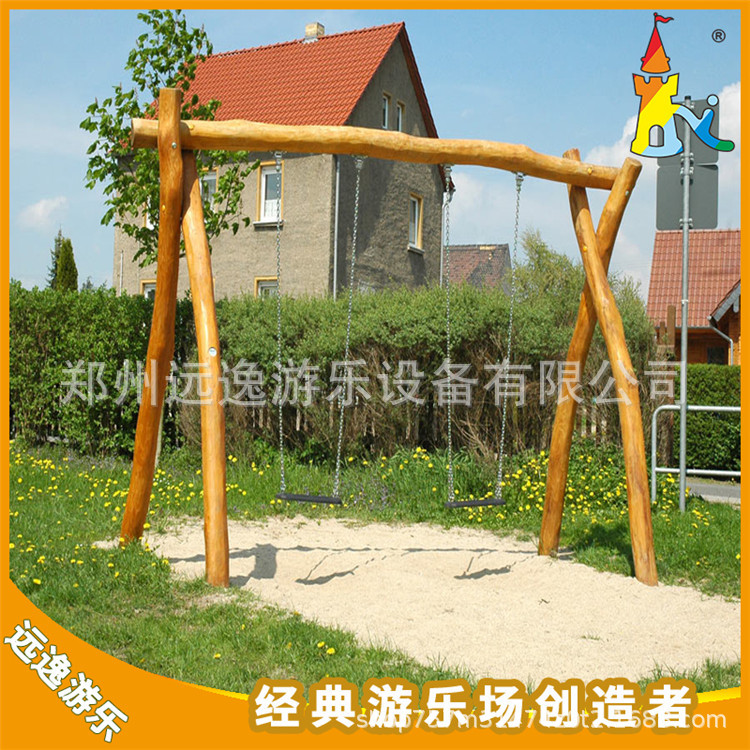 Ecological Leisure and Sightseeing Agriculture Children's Entertainment Facilities Locust Wood Swing Solid Wood Multi-Person Swing Manufacturer