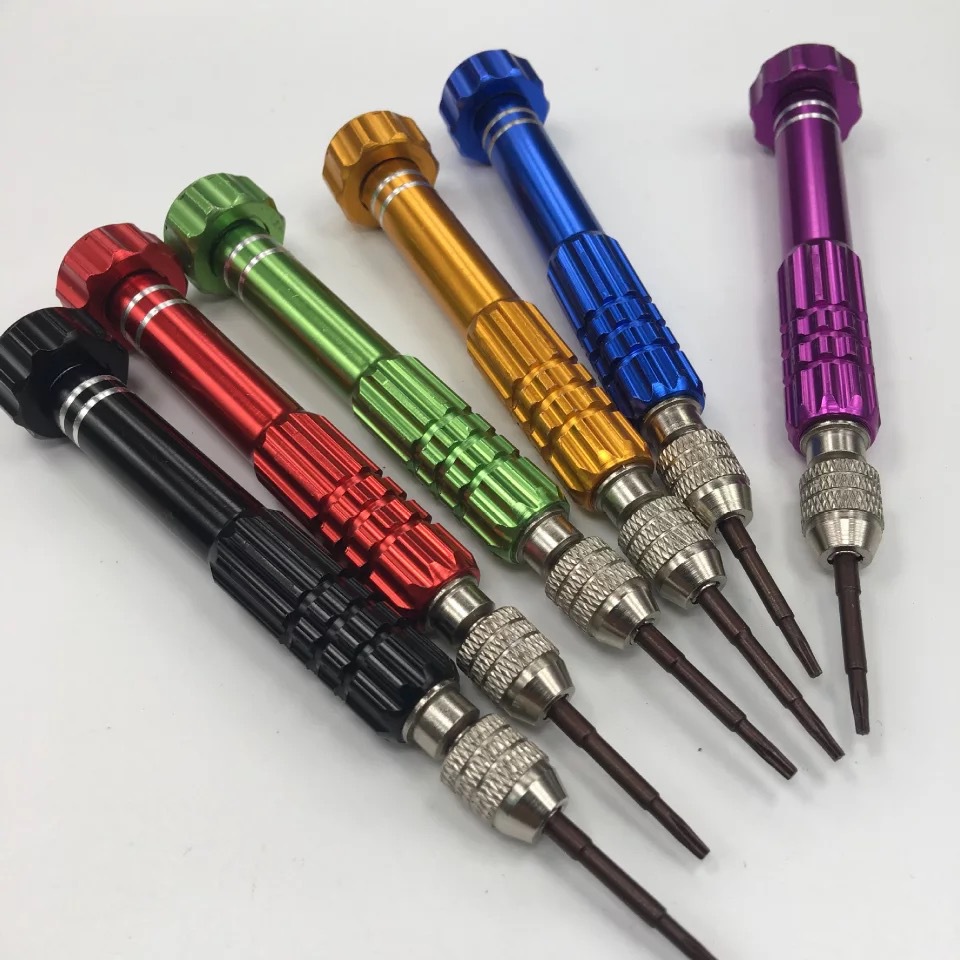 美缝工具铝合金便携式五合一多功能手动螺丝刀钟表眼镜维修套起子