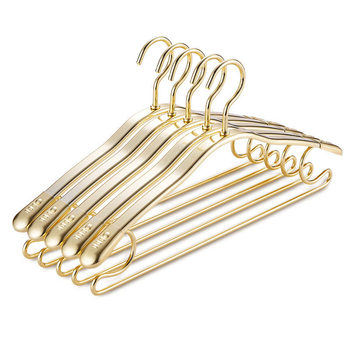 10 PCs household clothes hanger space aluminum alloy clothes hanger non-slip seamless wholesale thickened clothes rack clothes hanger