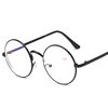 Harry Potter with a large round anti-radiation flat lens full metal frame retro myopia glasses finished wholesale