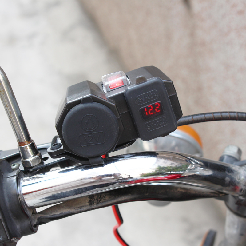 Motorcycle waterproof charger car digital display mobile phone charger 12v usb car charger waterproof