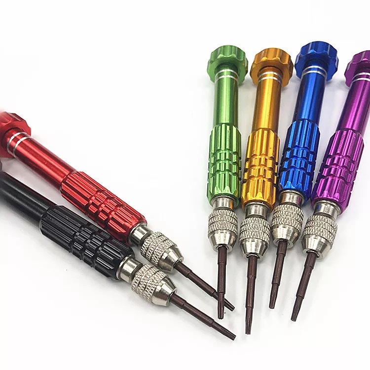 美缝工具铝合金便携式五合一多功能手动螺丝刀钟表眼镜维修套起子