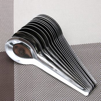 Stainless steel tableware long handle spoon big tip 05 thick orchid flat spoon spoon canteen fast food restaurant soup spoon