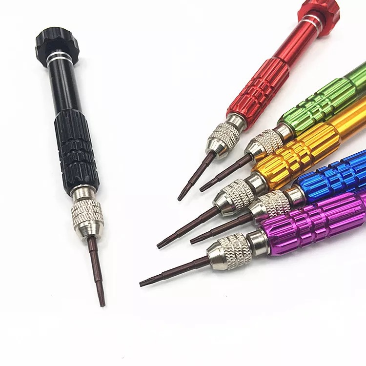 美缝工具铝合金便携式五合一多功能手动螺丝刀钟表眼镜维修套起子