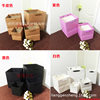 Wide bottom paper bag thickened white cardboard square bottom packaging bag Kraft paper gift bag flower cake waterproof handbag