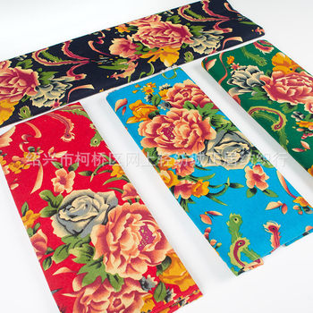Northeast Large Floral Cloth Chinese Ethnic Style Pure Cotton Hemp Fabric Quilt Tablecloth Clothing Fabric Spot