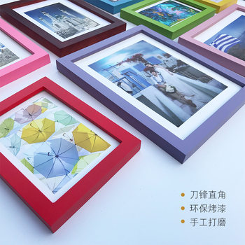 Solid Wood Photo Frame Wholesale Colorfulful Creative Wall Hanging Calligraphy Photo Frame Table Poster Certificate Frame Exquisite Photo Frame Ornaments