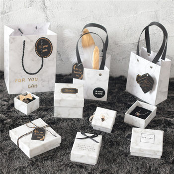 Quality Spot Marble Pattern Jewelry Packaging Box Ring Earrings Bracelet Box Wear Armor Packaging Box