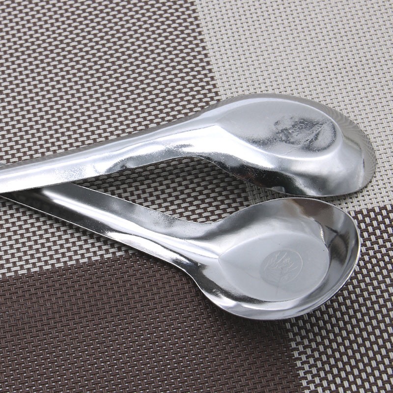 Stainless steel tableware long handle spoon big tip 05 thick orchid flat spoon spoon canteen fast food restaurant soup spoon