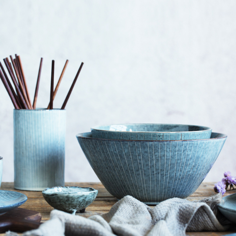 Creative Alien Stripe Personalized Ceramic Tableware Hotel Restaurant Cafe Fruit Salad Bowl Flavor Plate Manufacturers