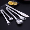 Japanese-style Liu Zongli tableware 304 stainless steel INS brushed black gold 304 dessert knife fork spoon tea point fork spoon