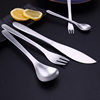 Japanese-style Liu Zongli tableware 304 stainless steel INS brushed black gold 304 dessert knife fork spoon tea point fork spoon