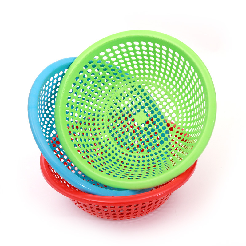 T kitchen universal round plastic rice basket vegetable basket vegetable washing and draining basket drip vegetable washing fruit basket storage basket